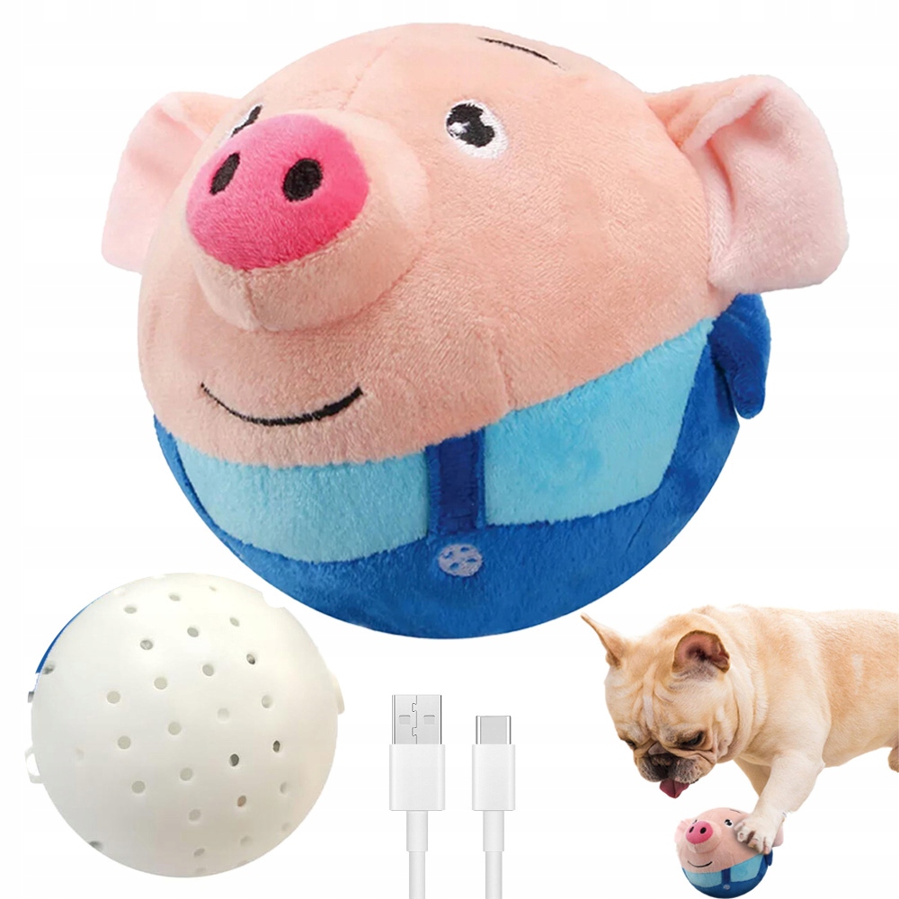 Levně Interaktivní Hračka Prase Pro Psa Kočku Utíkající Míček Hudba Eduka