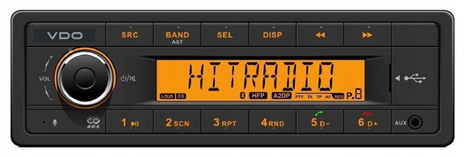 Vdo TRW323UB-OR 24V Radio samochodowe Aux Usb Bluetooth MP3