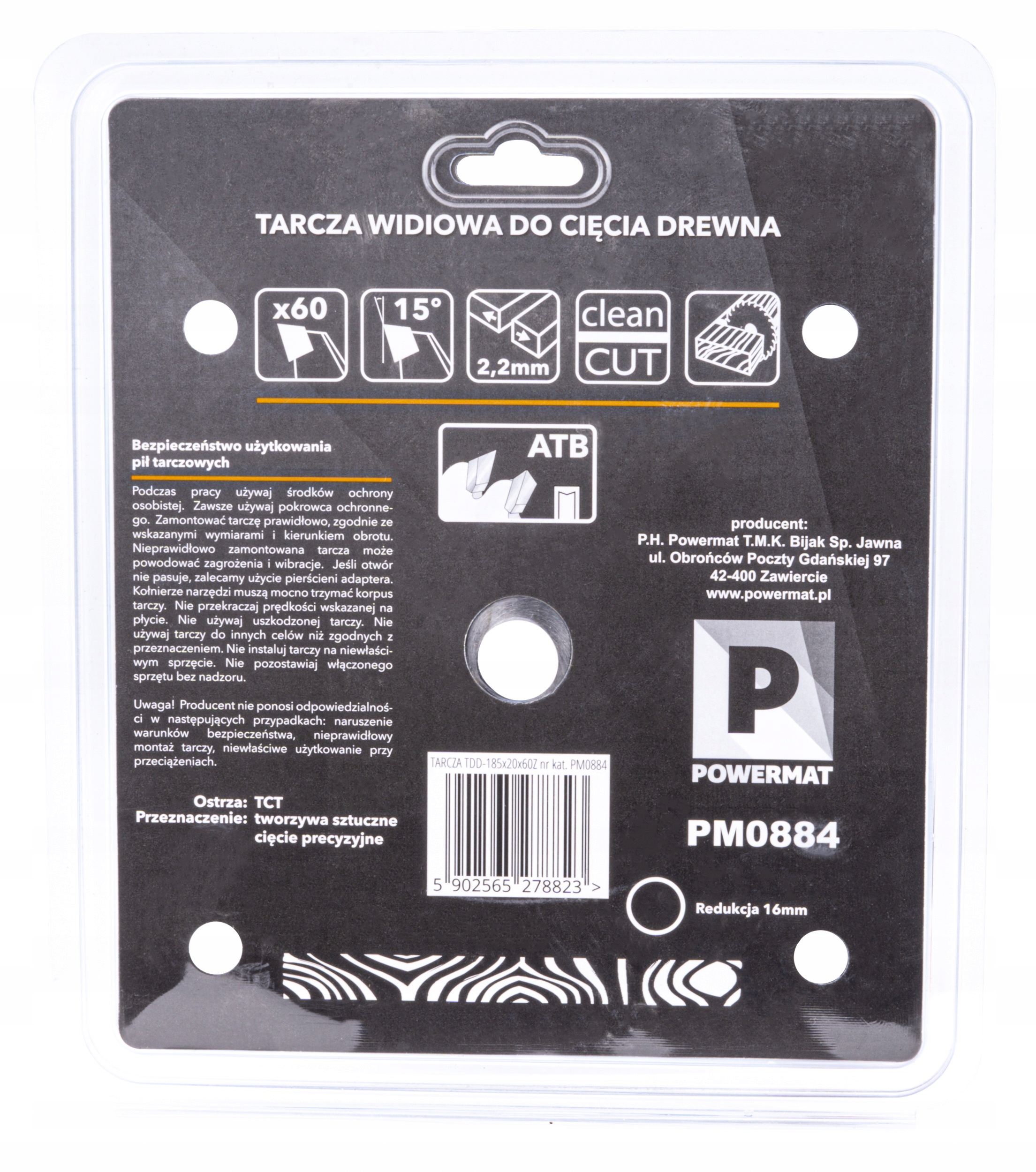Tarcza widiowa do drewna Powermat Extreme PM0884 185 x 20 mm Marka Powermat