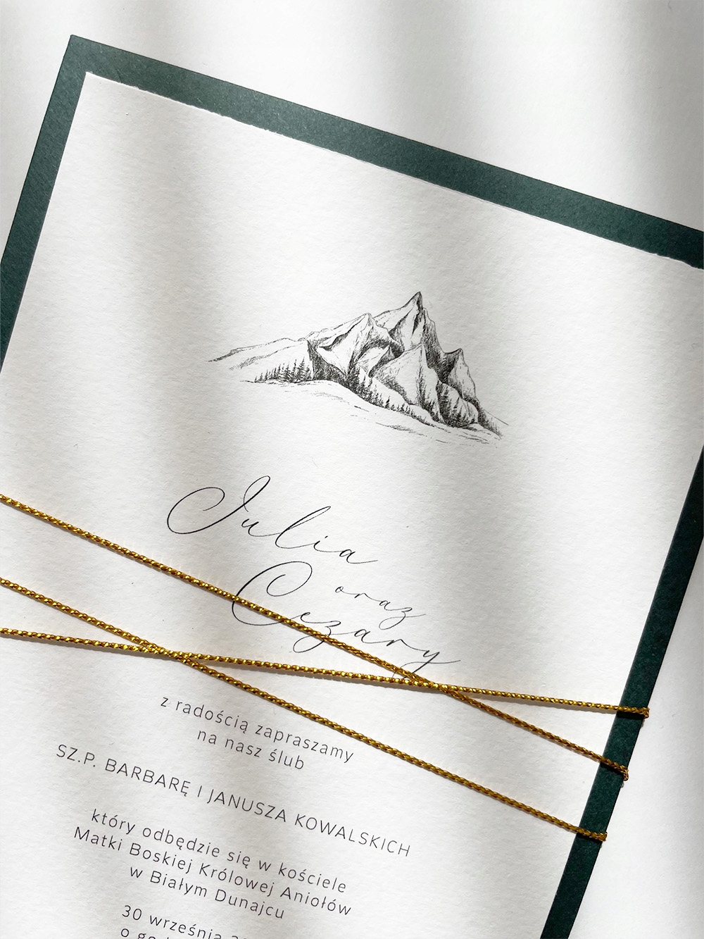 SUBTELNE ZAPROSZENIE ŚLUBNE Z MOTYWEM GÓR KOPERTA EAN (GTIN) 5904815699679