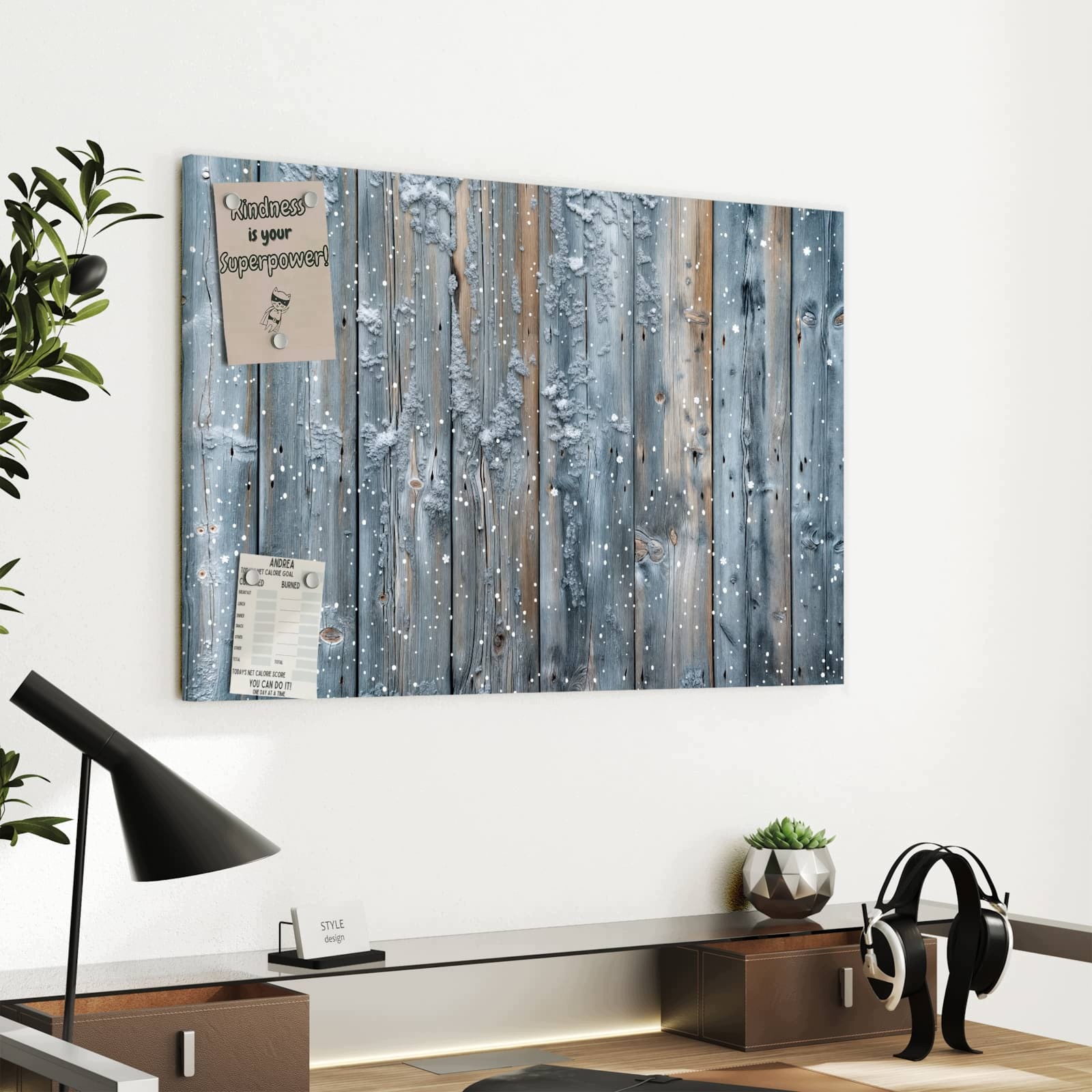 Magnetická tabule Zima Panely dřevěné 60 × 40 cm