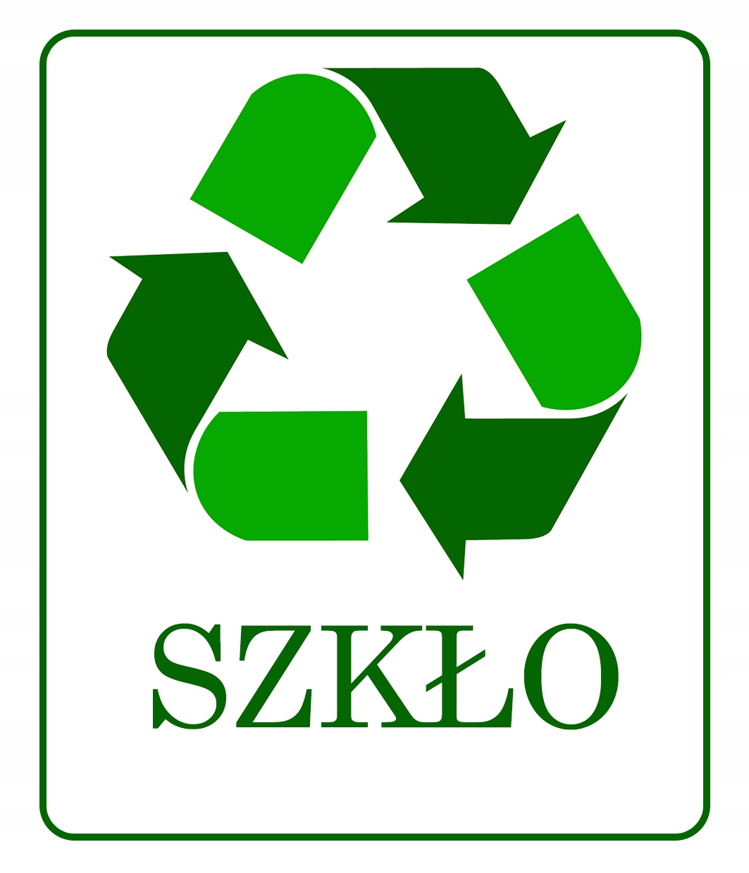 

Szkło Naklejka na kosz segregacja śmieci 15 cm