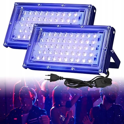 Led Uv Reflektor Černé Světlo 50W IP66 Pro Diskotéku Akce 2 Ks