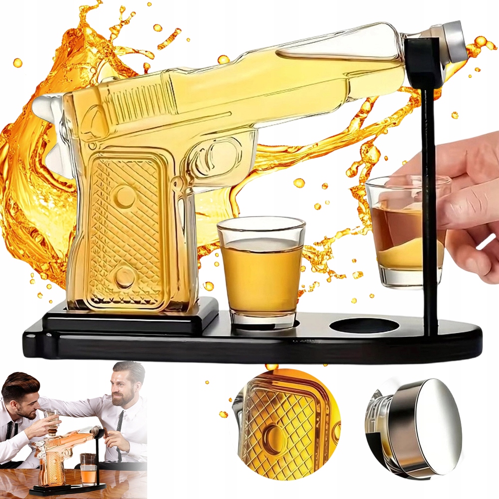 Karafa Pistole na whisky Sada Dárek Skla 230ml Dekantér Skleničkami