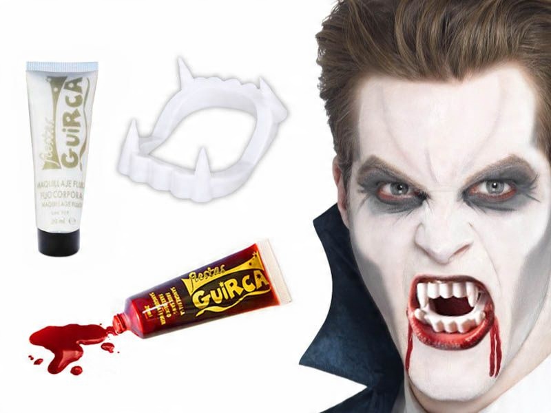 

Zestaw Wampir Hrabia Dracula Farba Krew Zęby 3el