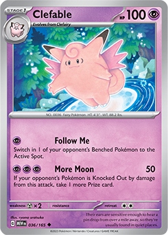 Pokemon 151 Clefable 36/165 Rev Holo