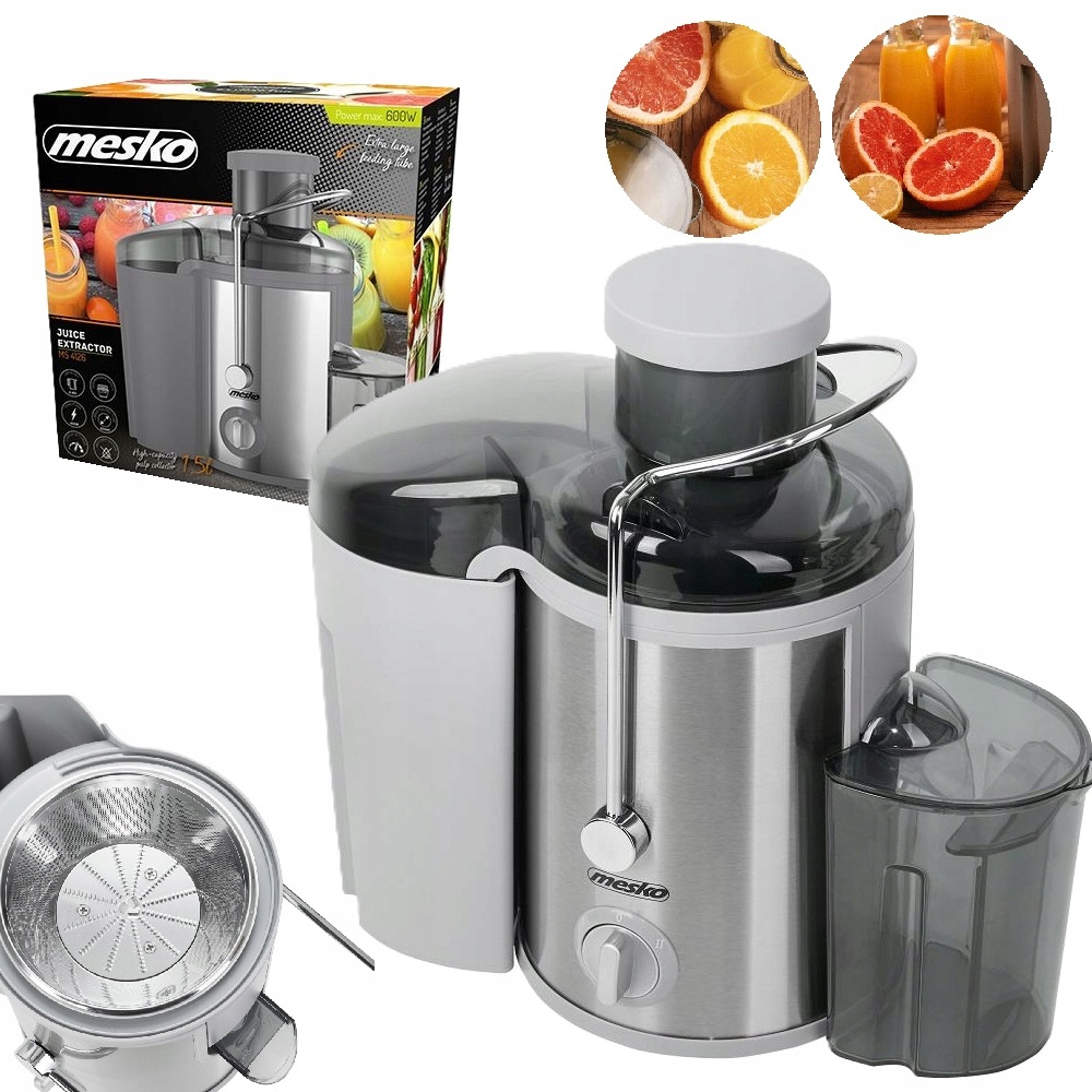 Odšťavňovač ovoce a zeleniny Mesko MS4126 stříbrný 600 W