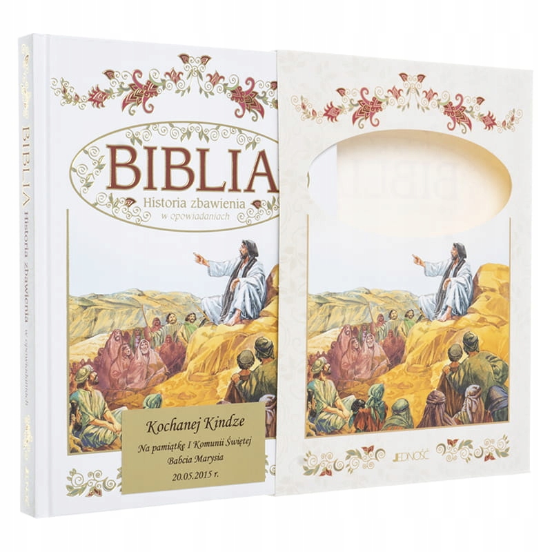 BIBLIA DLA DZIECI w etui PAMIĄTKA KOMUNII CHRZTU