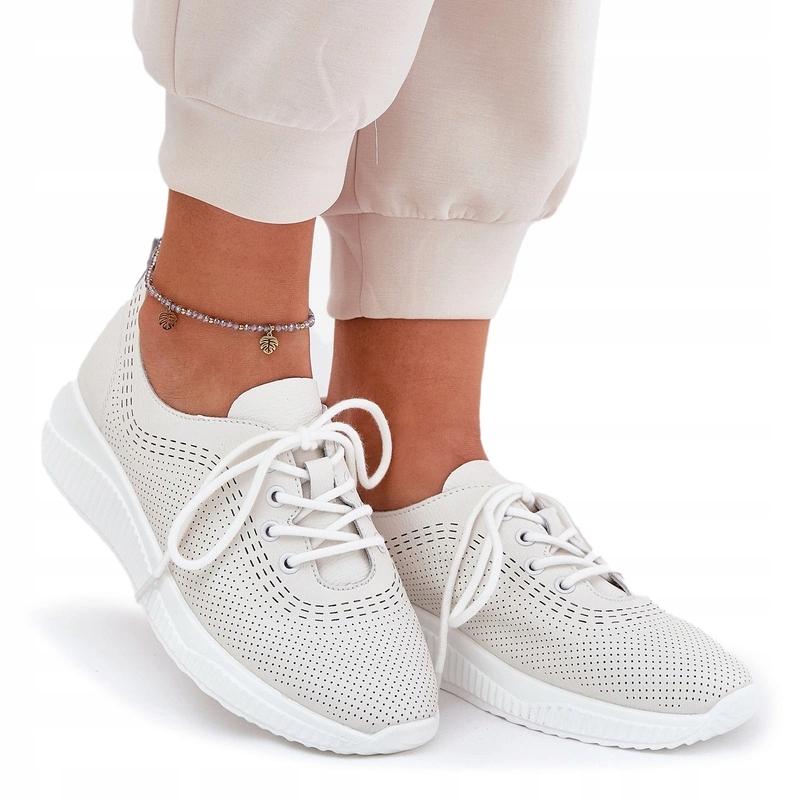 Dámské Kožené Lehké Pohodlné Sportovní Boty Vinceza 41472 Bílé 38