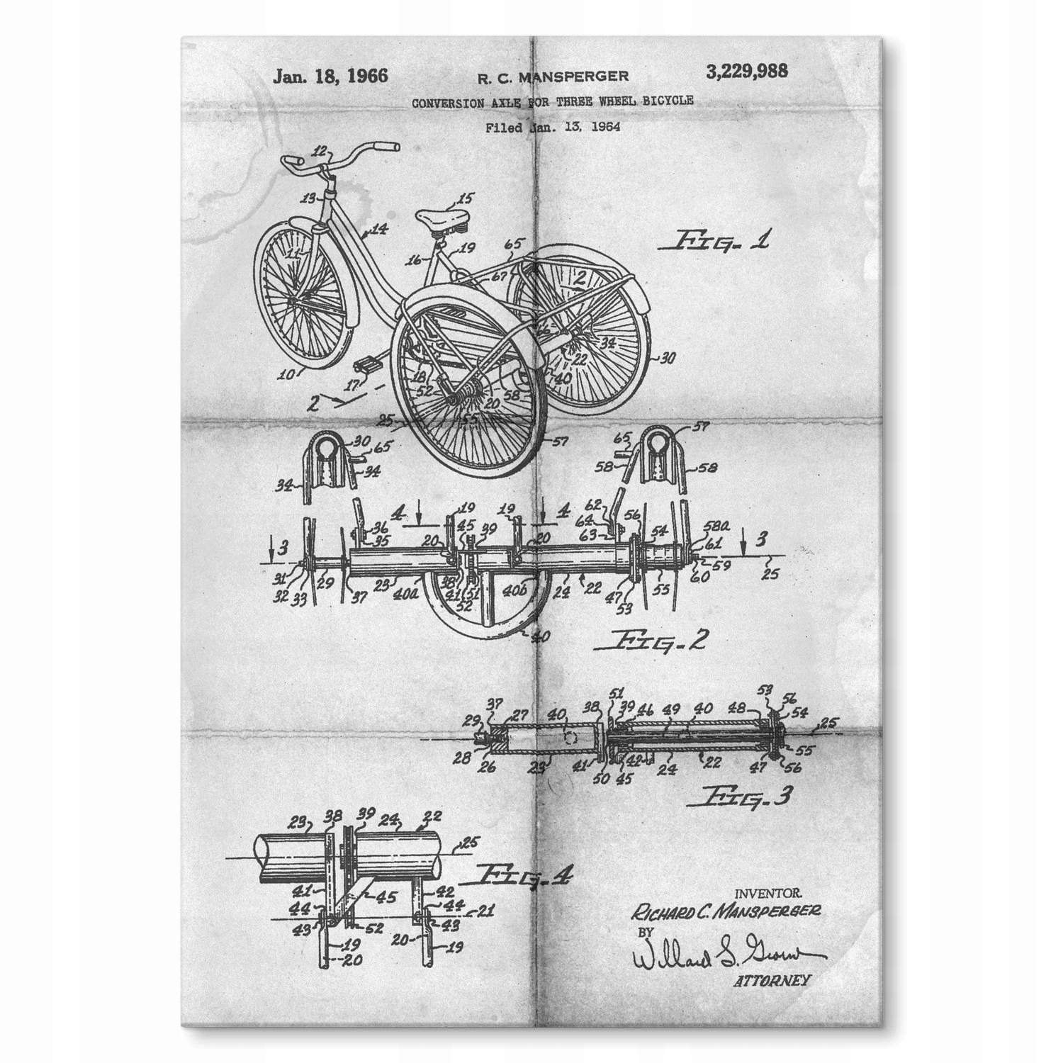 Kovový plakát Kolo Tříkolka M