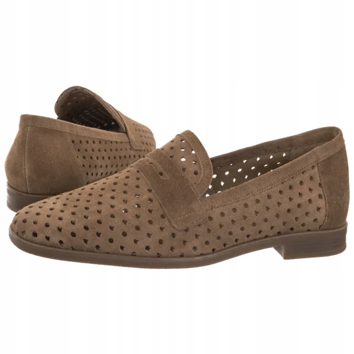 Dámské boty Mokasíny Ažurové Kůže Ryłko Béžová Z2S17___ _9TA