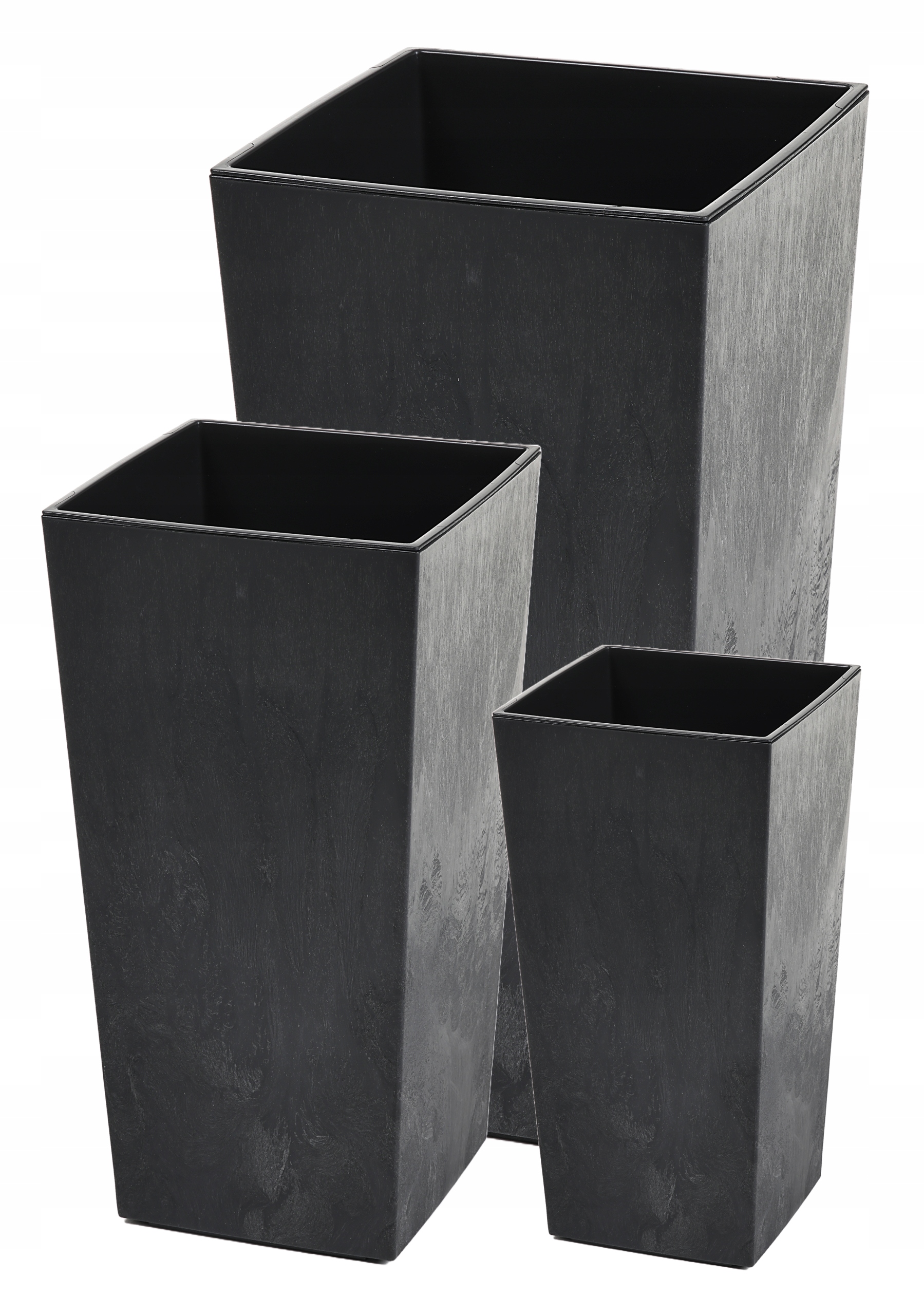 Zestaw 3 Wysokich Donic Finezja szer. 19cm/25cm/30cm Czarny Beton imitacja