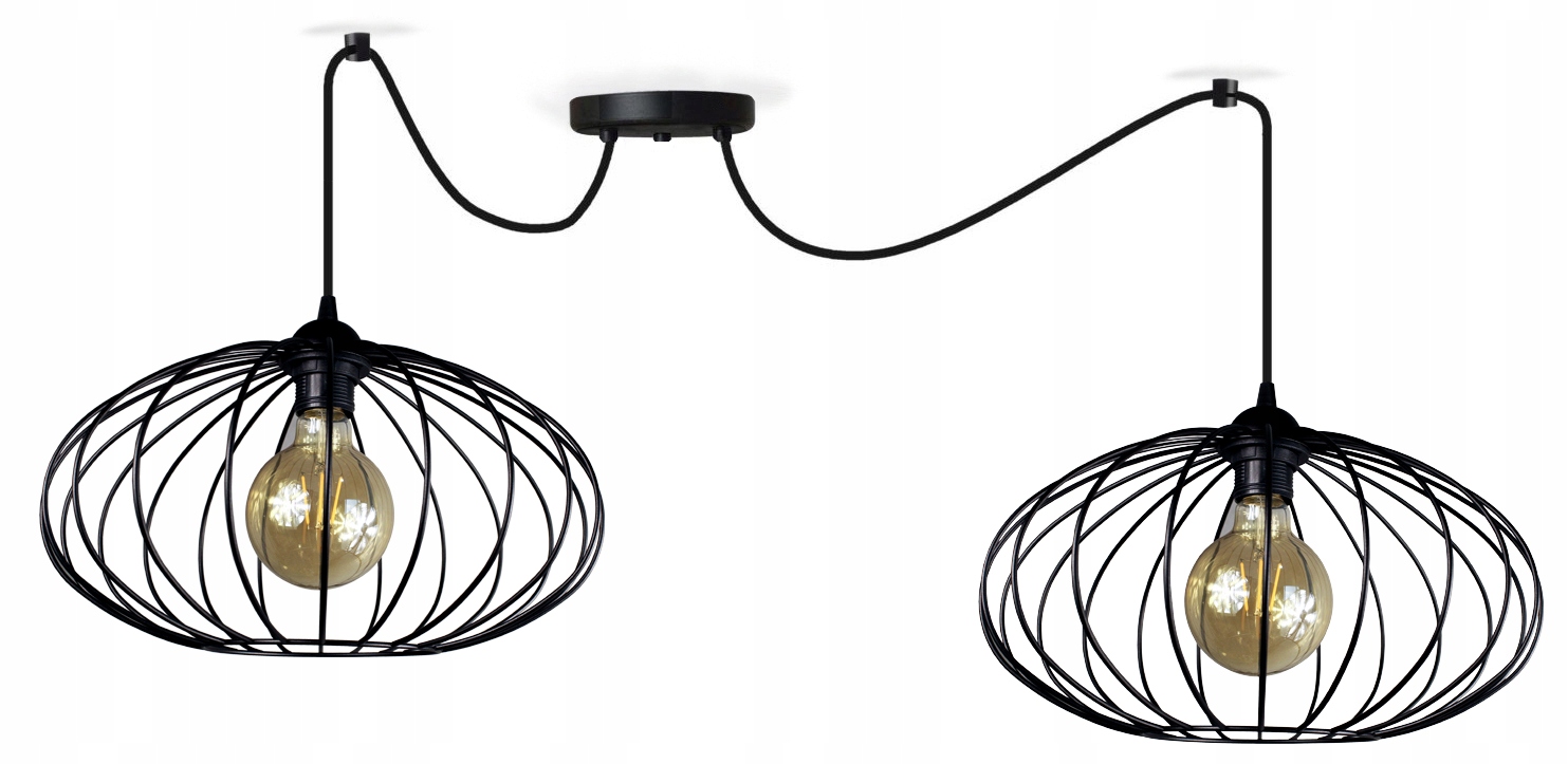 Závěsná stropní lustrová lampa Pajak Cora 2 černá loftová Led stropní lampa