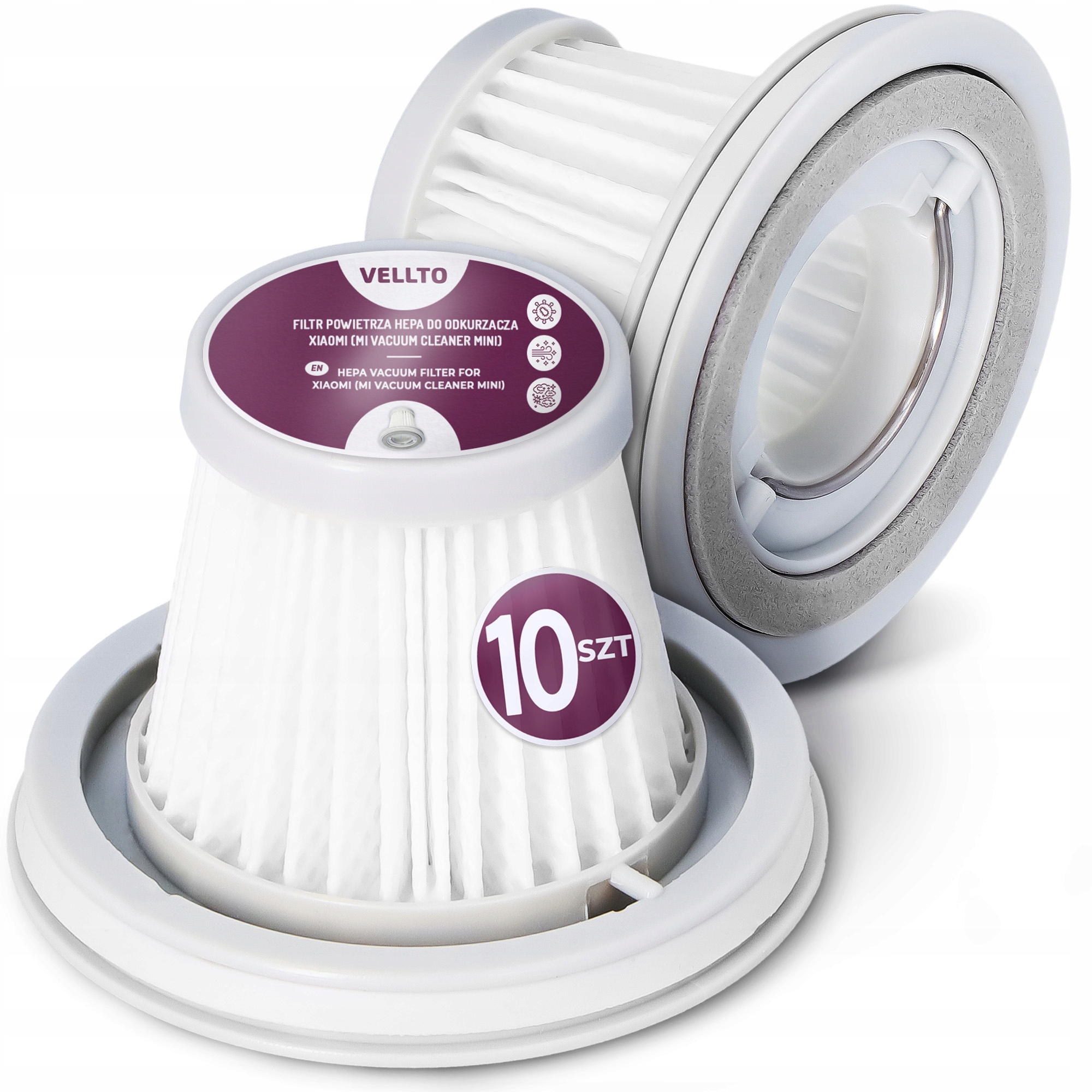 10x Hepa filtr do vysavače Xiaomi Mi Vacuum Cleaner Mini, Omyvatelný Filt Em