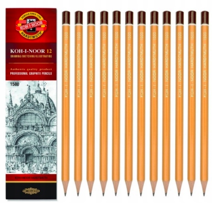 Cedrowy OŁÓWEK GRAFITOWY Twardość 6B ZESTAW 12 Sztuk WYSOKA JAKOŚĆ Ołówki