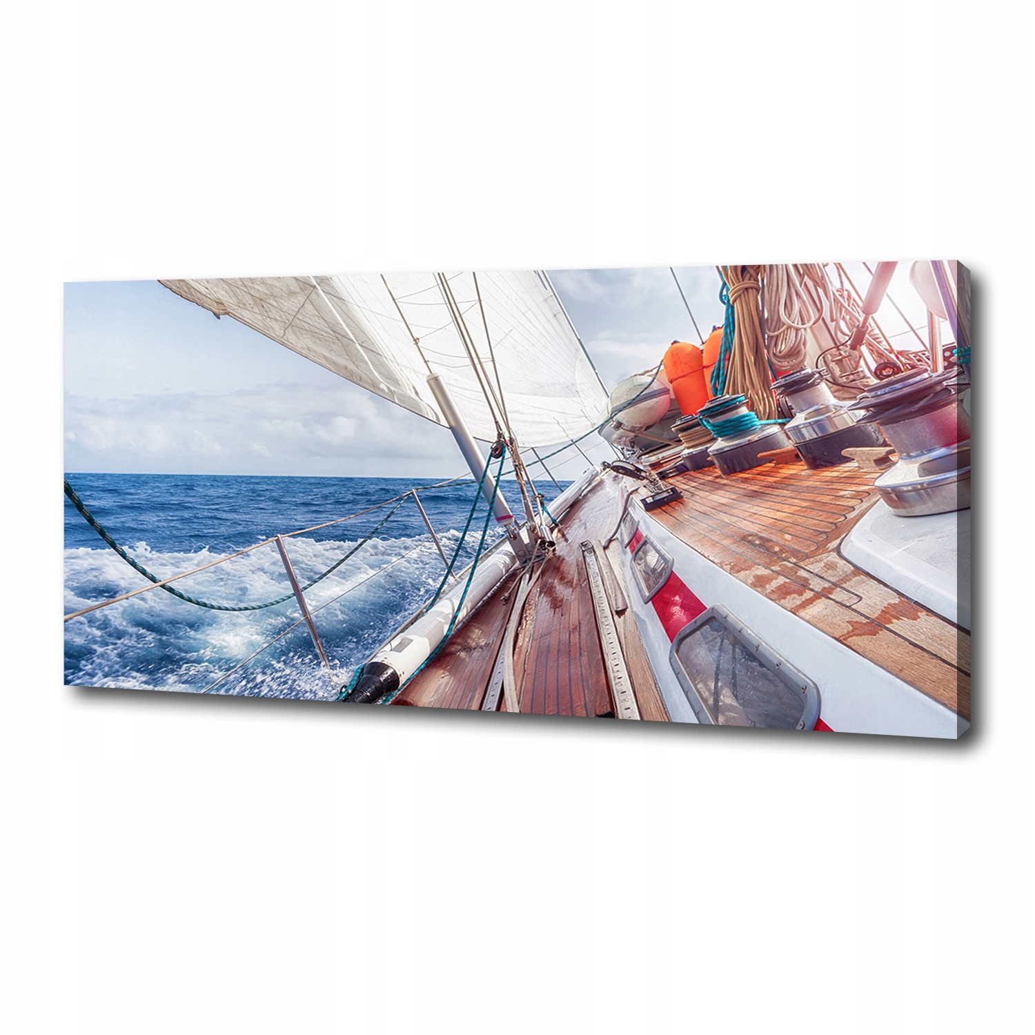 

Foto obraz na płótnie Żaglówka na morzu 125x50 cm