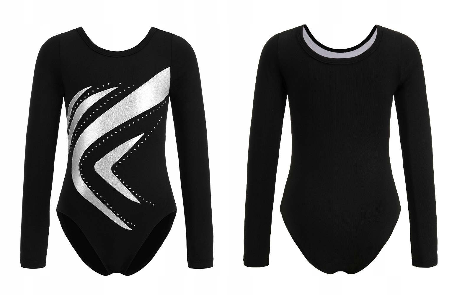 Baletní Body Gymnastické Stříbrné Oblečení Pro Tanec Baletu Gymnastiky Velikost 120