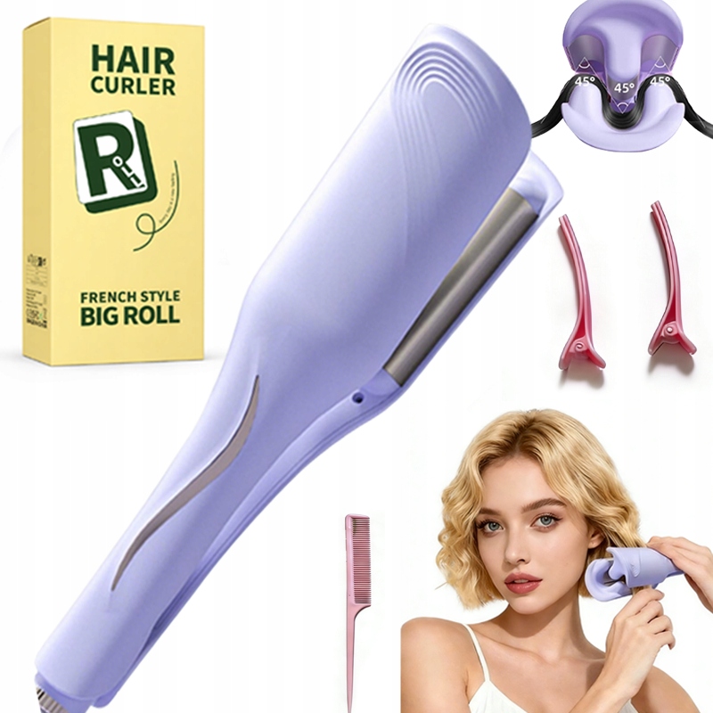 LOKÓWKA DUOMEI Profesjonalna Lokówka Falownica do włosów purpura 32MM