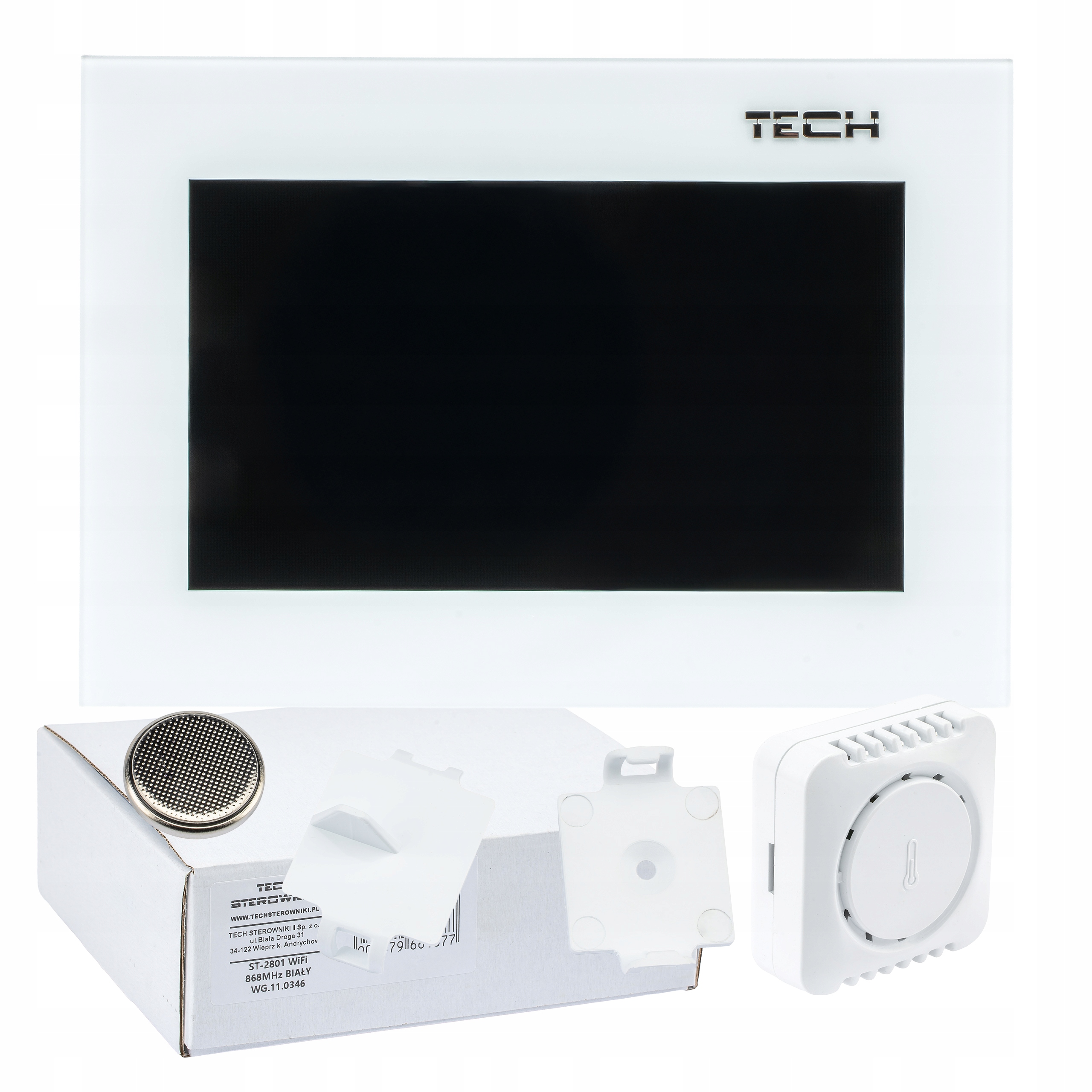 Sterownik Regulator Termostat Pokojowy Biały ST-2801 Wifi C Mini Tech