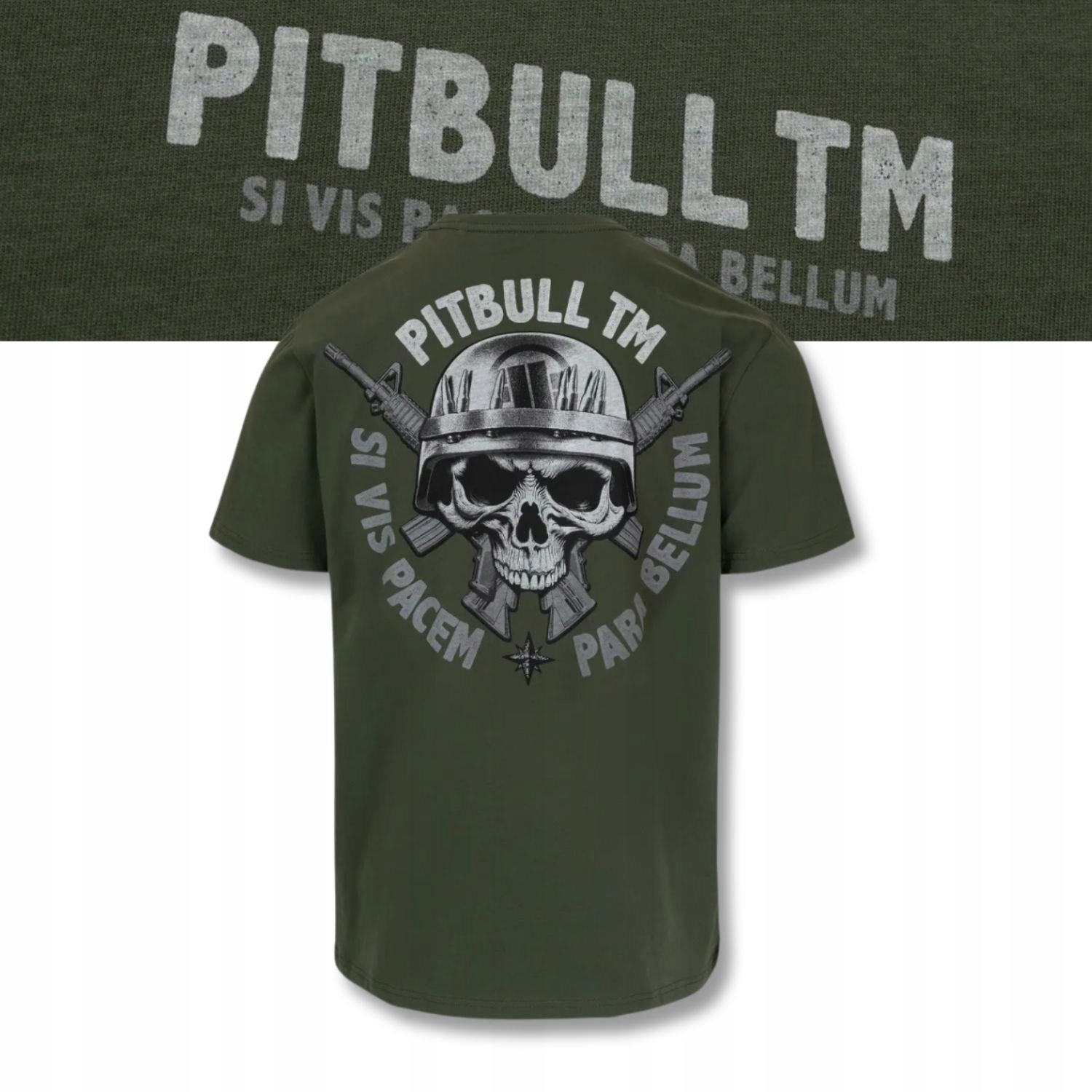 Męska Koszulka Pitbull Bawełniany T-shirt z dużym nadrukiem Para Bellum