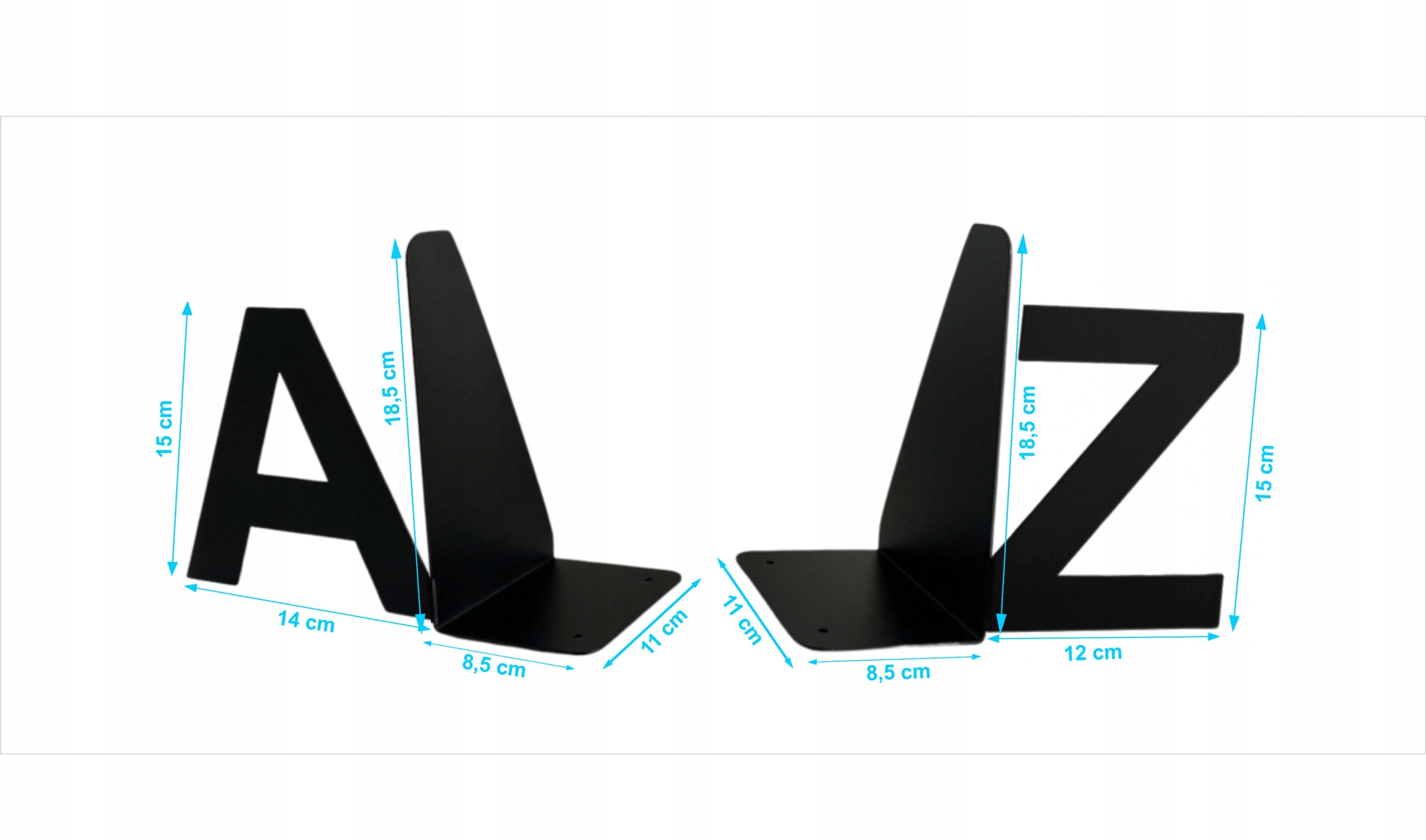 Podpórka do książek 2 części AZ czarny + GRATIS
