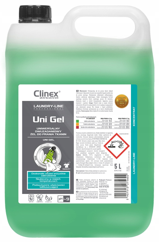 Levně Clinex – Uni Gel – Univerzální Dvouúčelový Gel Na Praní Tkanin – 5 L
