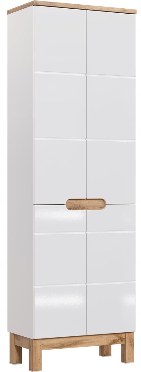 Шкафчик для ванной высотой 60 см, белый глянец NELI