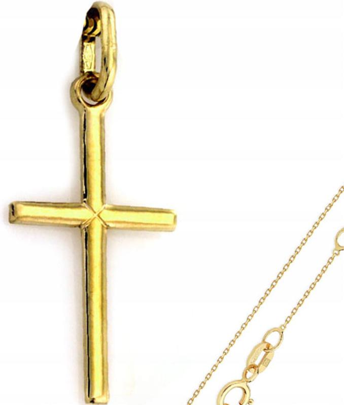 Zlatý komplet šperků 585 s křížkem křest sada jako dárek 14kt