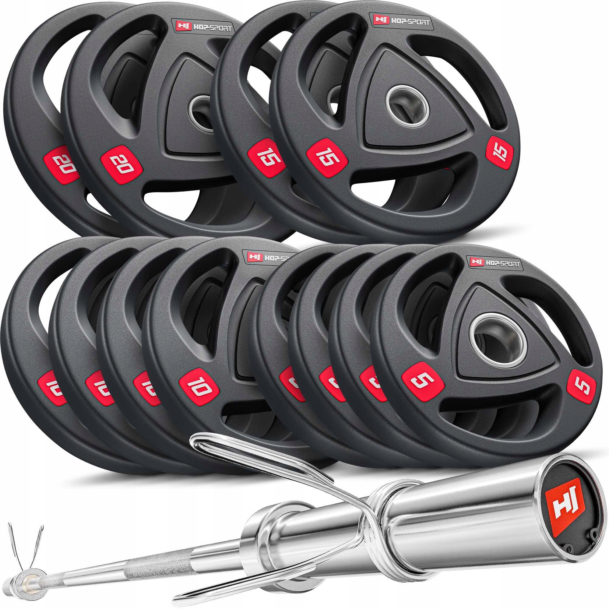 Sztanga żeliwna olimpijska zestaw obciążeń gryf prosty 144kg do ćwiczeń