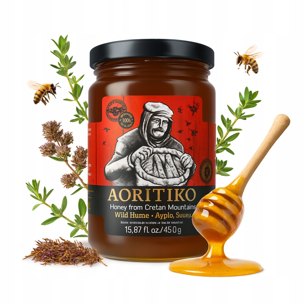 Levně Řecký med Aoritiko z divokého tymiánu 450g, lahodný, sladký, ideální