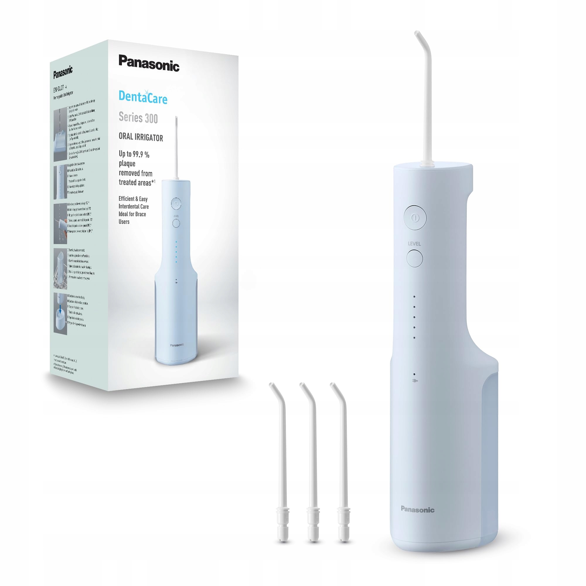 PANASONIC Seria 300 Irygator Do Zębów Bezprzewodowy 200ml IPX7 5 Trybów