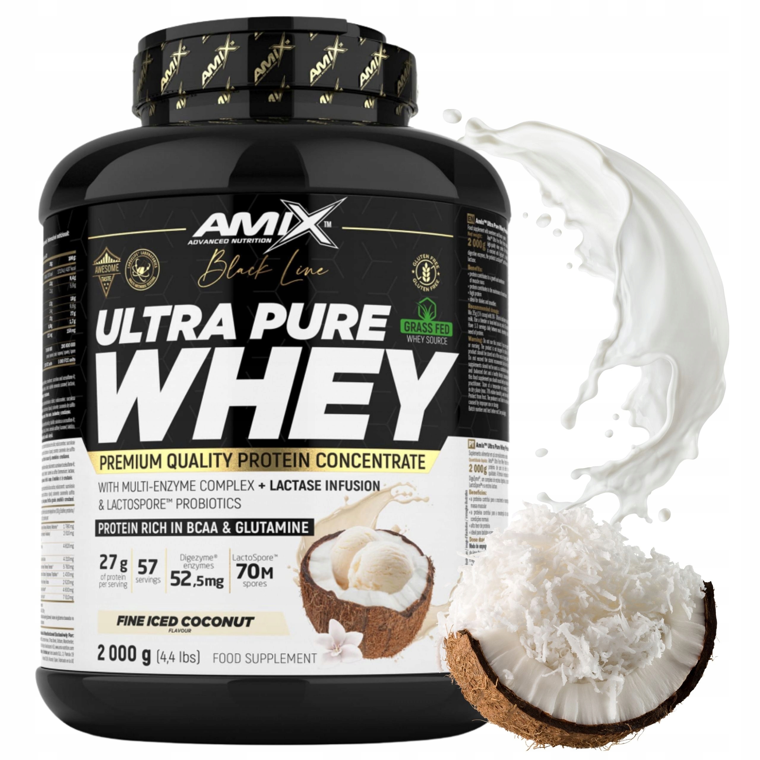 Protein Wpc Pure Whey Digezyme 2000 g Kokosový protein