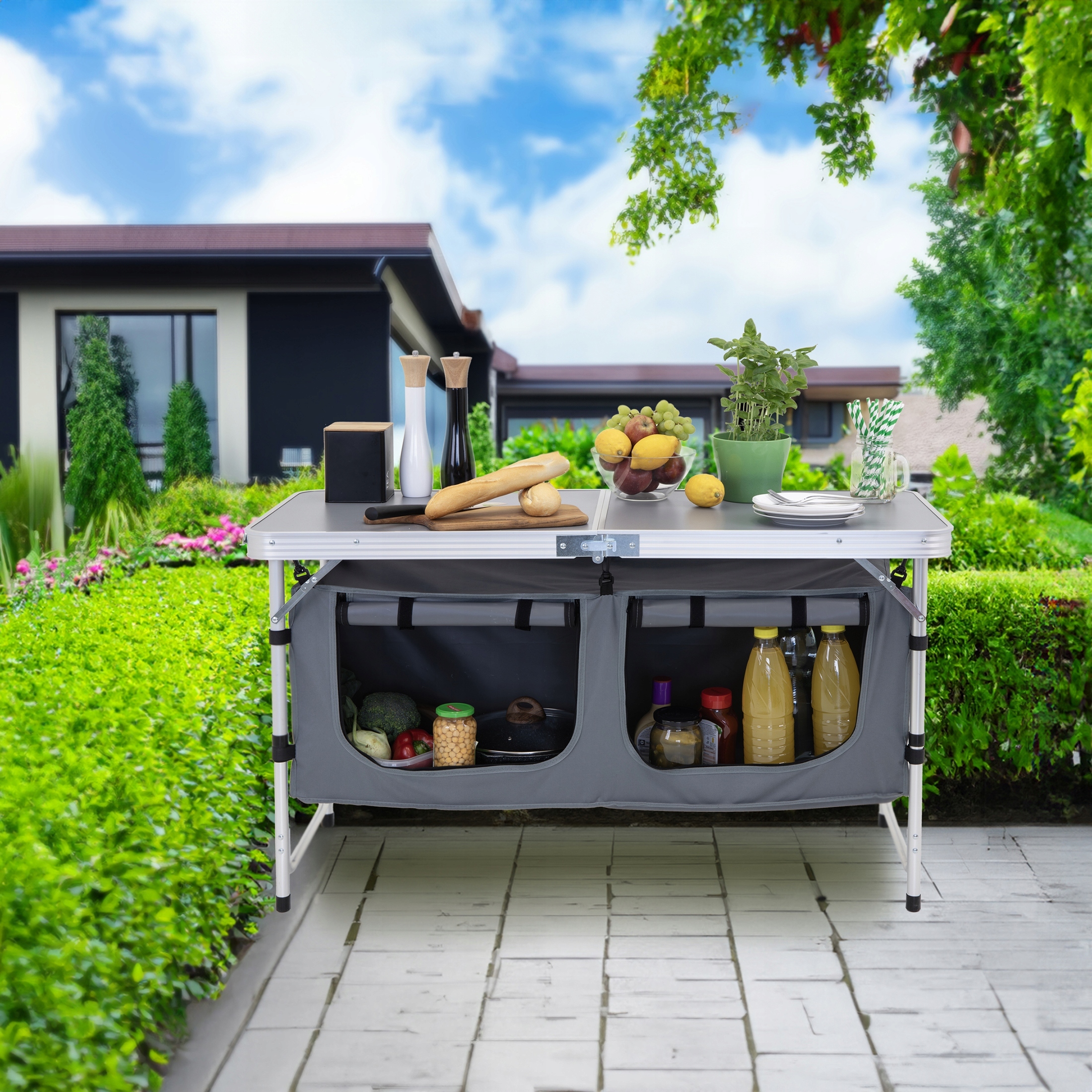 KUCHNIA TURYSTYCZNA SZAFKA stół składany ogrodowy walizka KEMPINGOWY stolik Kod producenta OM-282223