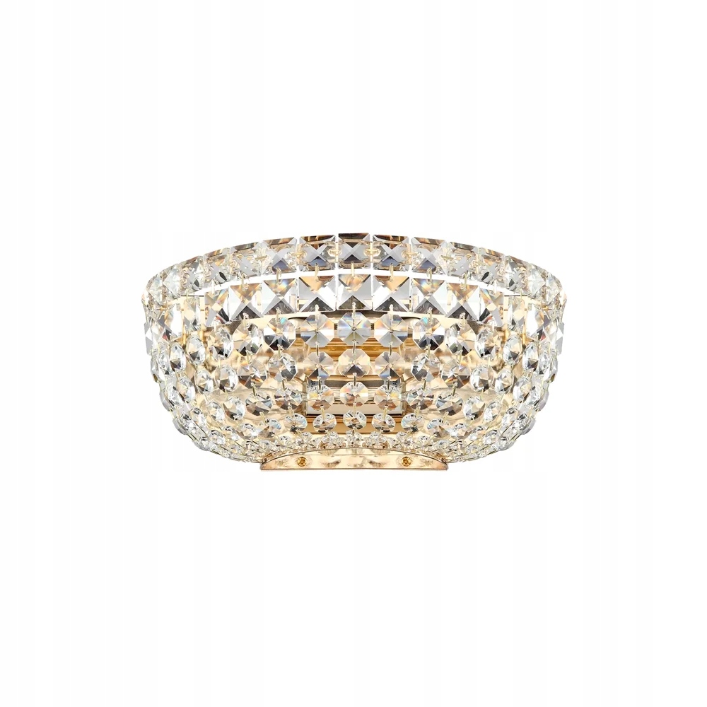 Nástenná lampa, zlatá, s krištáľmi, glamour, polkruhová Maytoni