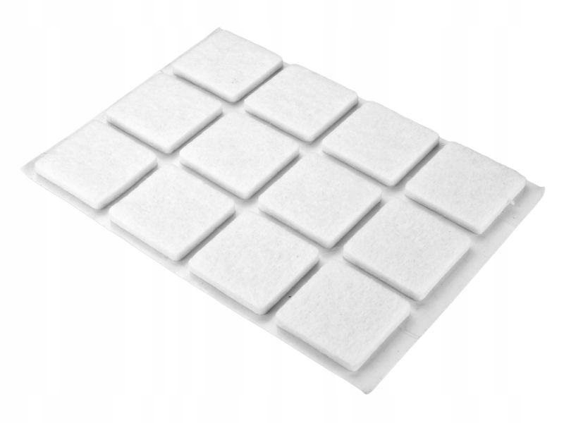 

Podkładki Filcowe Pod Meble 12szt Białe Kwadrat