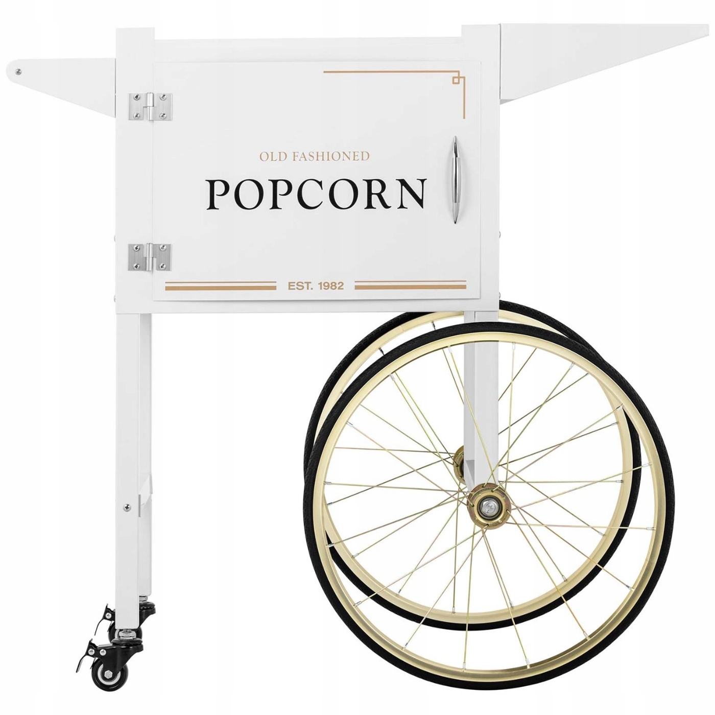 WÓZEK POD MASZYNĘ DO POPCORNU BIAŁO-ZŁOTY 51x37 cm Pojemność 0 L