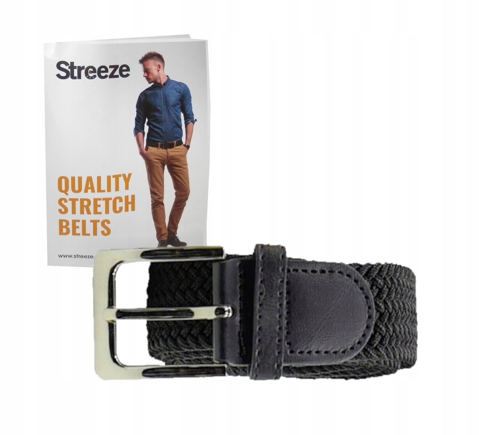 MĘSKI PASEK ELASTYCZNY STREEZE TKANY 110 cm L • Cena, Opinie