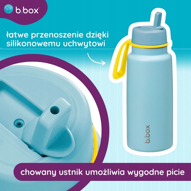 B.Box Butelka termiczna 1L składany ustnik Termos stal nierdzewna Pool Side Marka B.Box