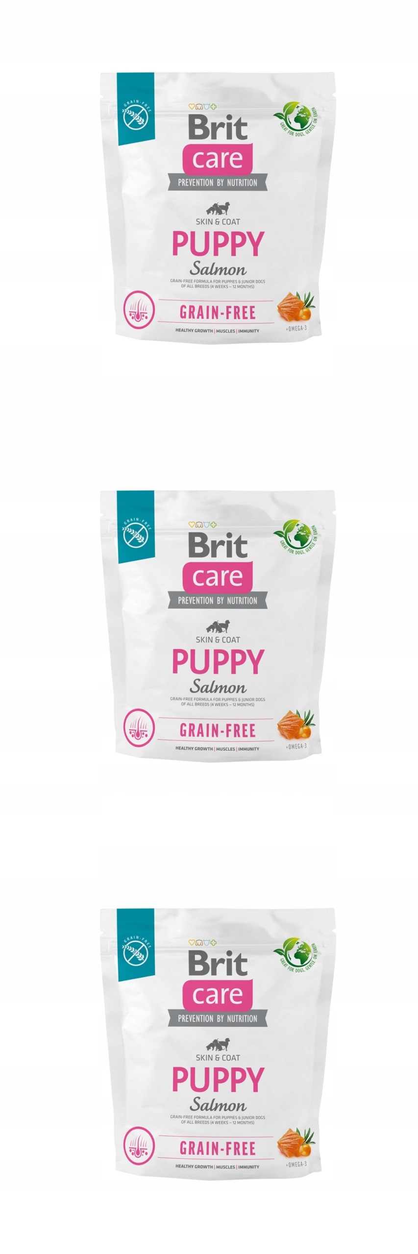 Krmivo Brit Care Dog losos pro štěňata 3x1 kg