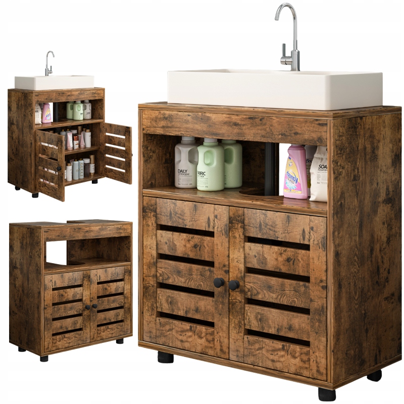 Koupelnová Skříňka Pod Umyvadlo Dřez S Policemi Regál S Dveřmi 60 CM