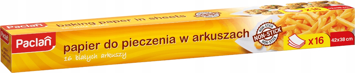 PACLAN - Papier do pieczenia w arkuszach - biały - 42×38 cm - 16 szt.