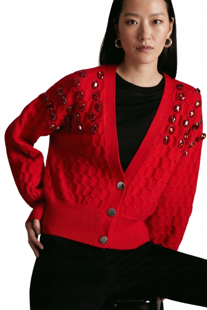 Karen Millen Dámský Svetr Červený Klasik S Nme