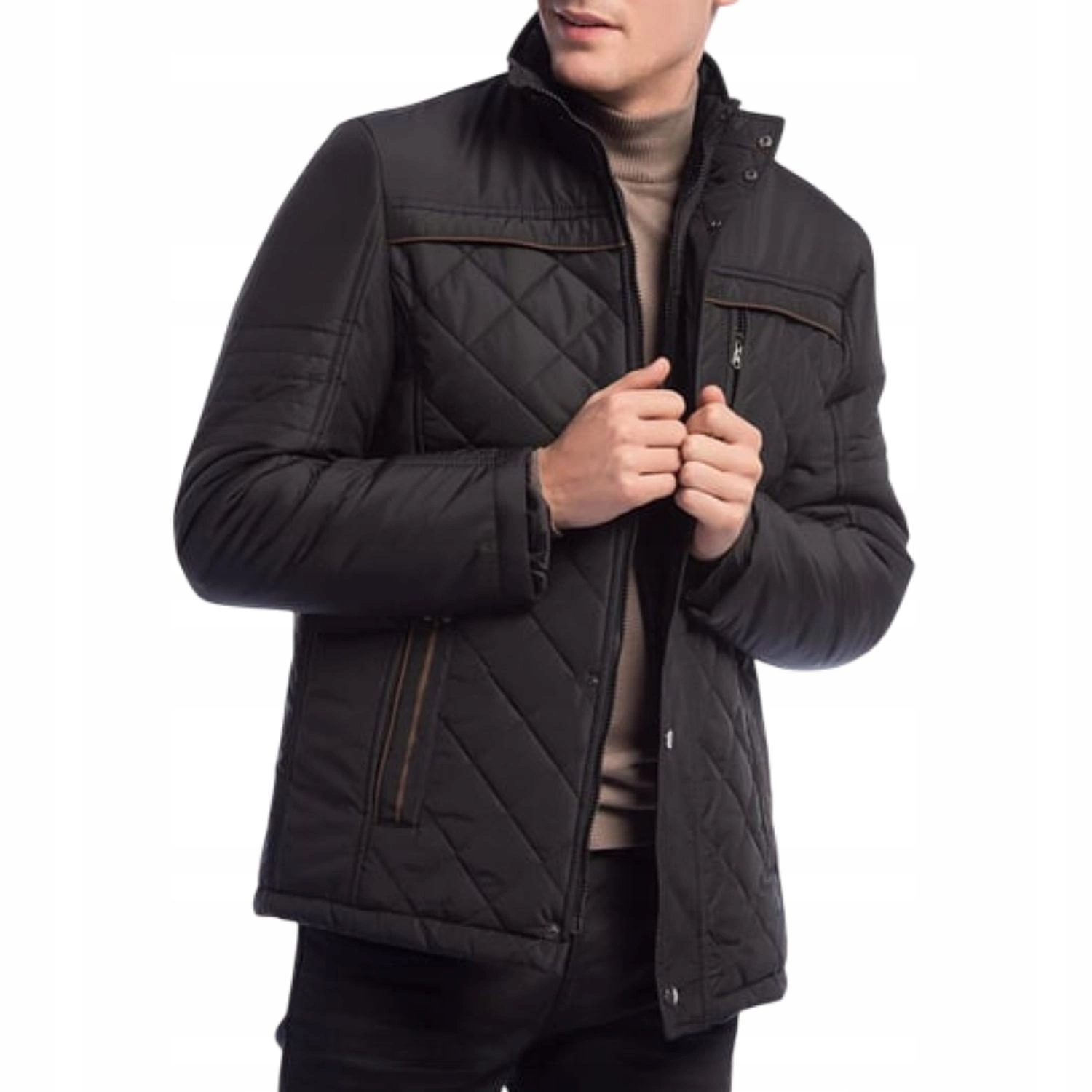 Pánská přechodová prošívaná bunda Dewberry bez kapuce, teplá, velikost vel.