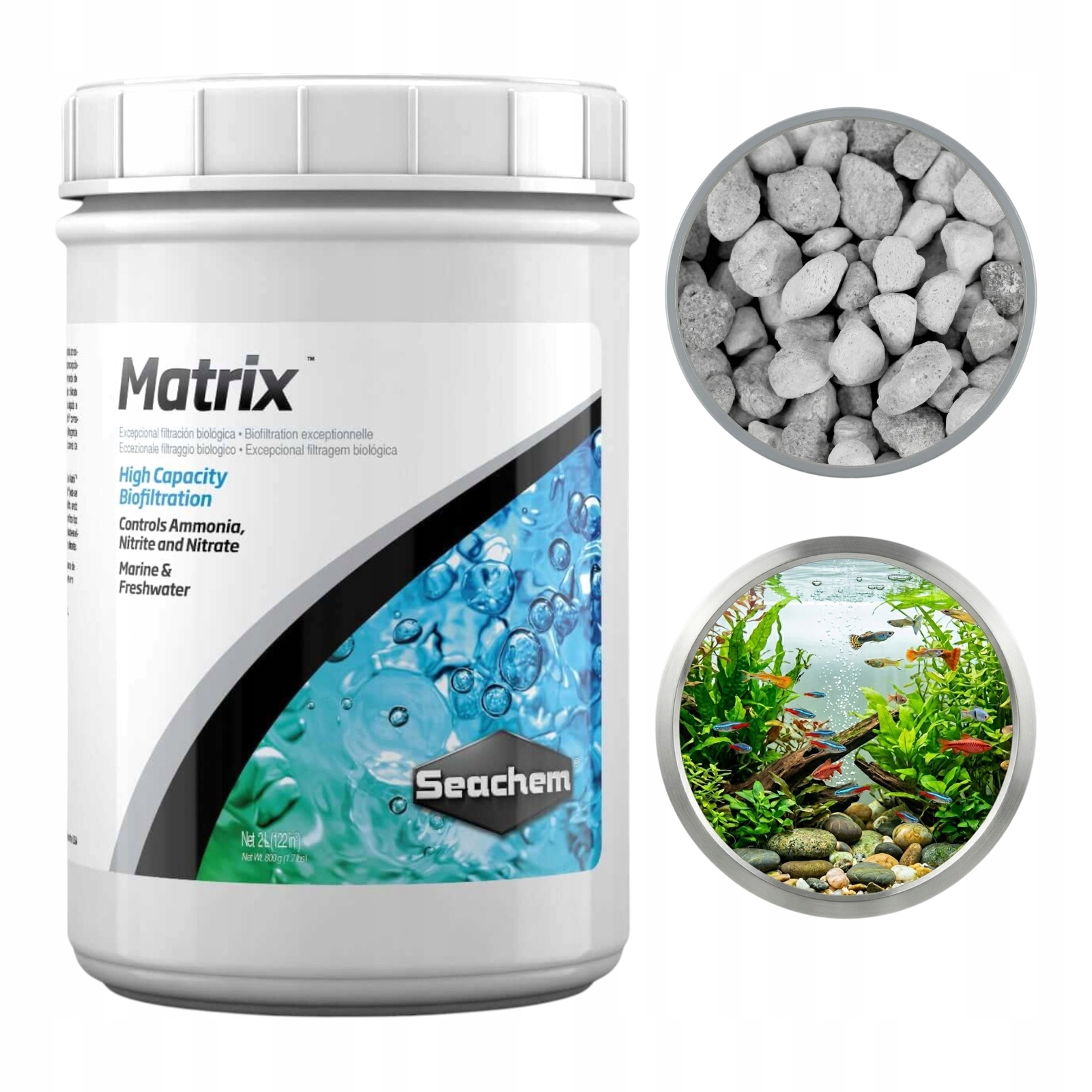 Seachem Matrix Wkład Biologiczny do Filtra 2000 ml Średnica ziarna 10mm