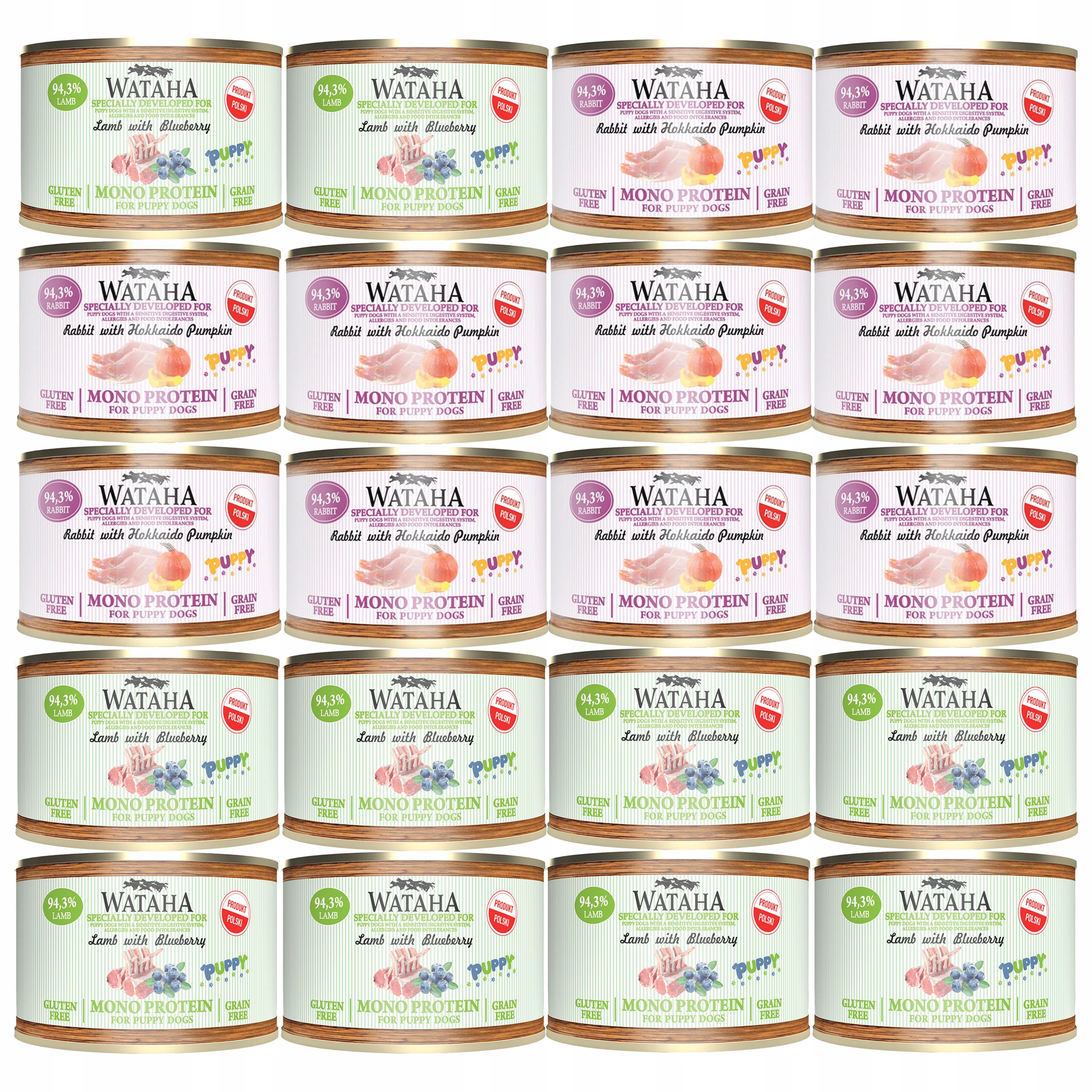 Wataha Mono Puppy vlhké krmivo pro štěňata Mix chutí 20 x 185 g