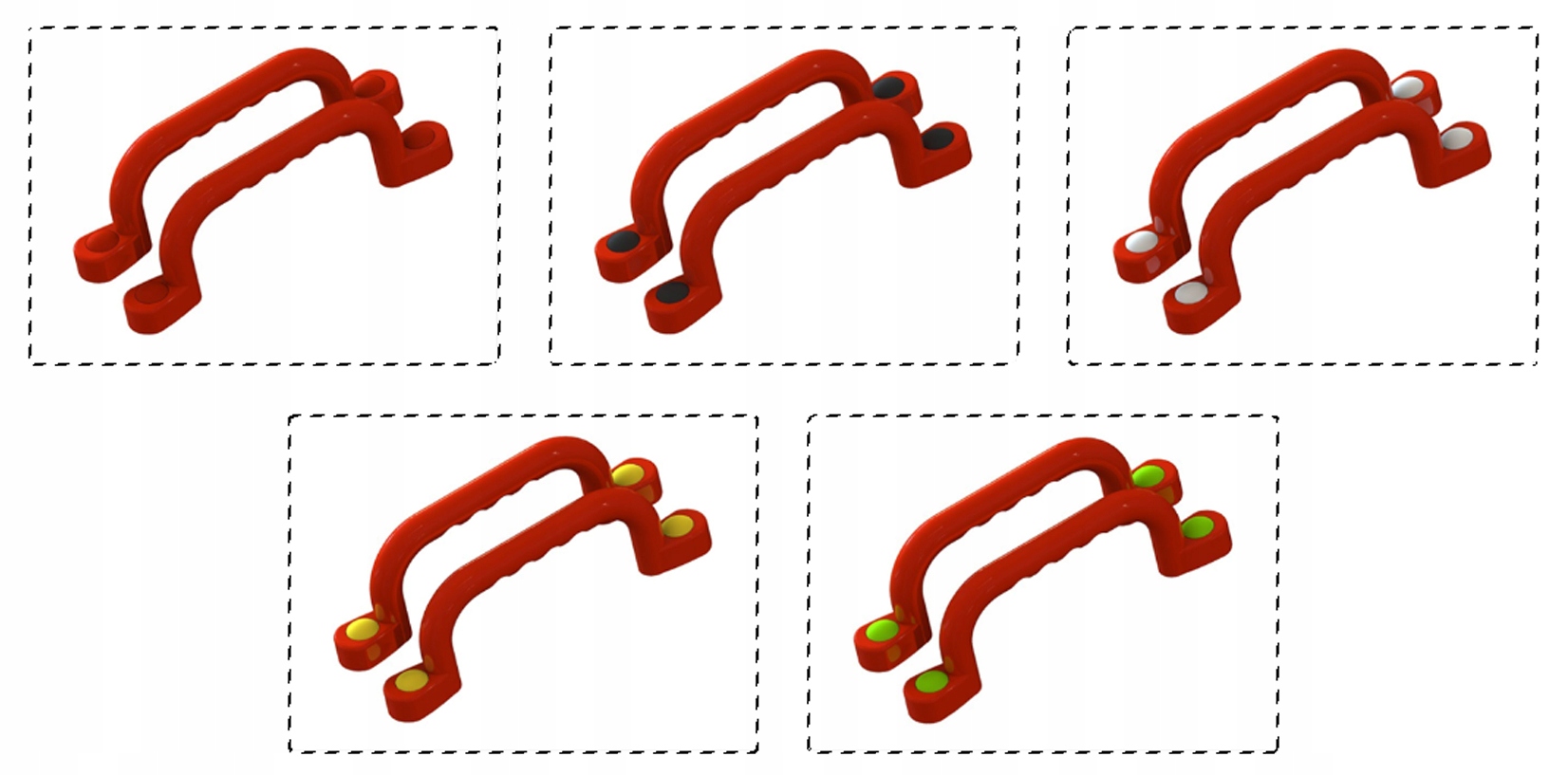 SUN - UCHWYTY RĄCZKI NA PLAC ZABAW 240 mm -2szt Z WKRĘTAMI CZERWONE RD Rodzaj Akcesoria