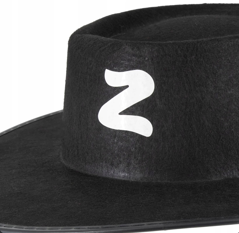 KAPELUSZ CZARNY ZORRO 57 CM PRZEBRANIE DODATEK KARNAWAŁ URODZINY PARTY EAN (GTIN) 5904610135945