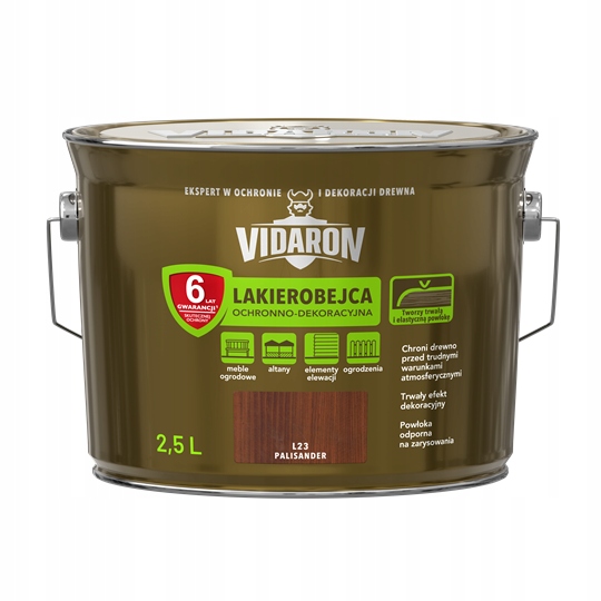 Vidaron Lakierobejca do drewna ochronno-dekoracyjna L23 Palisander 2,5L
