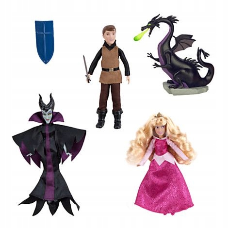 DISNEY Store Aurora Filip Diabolina 4 lalki