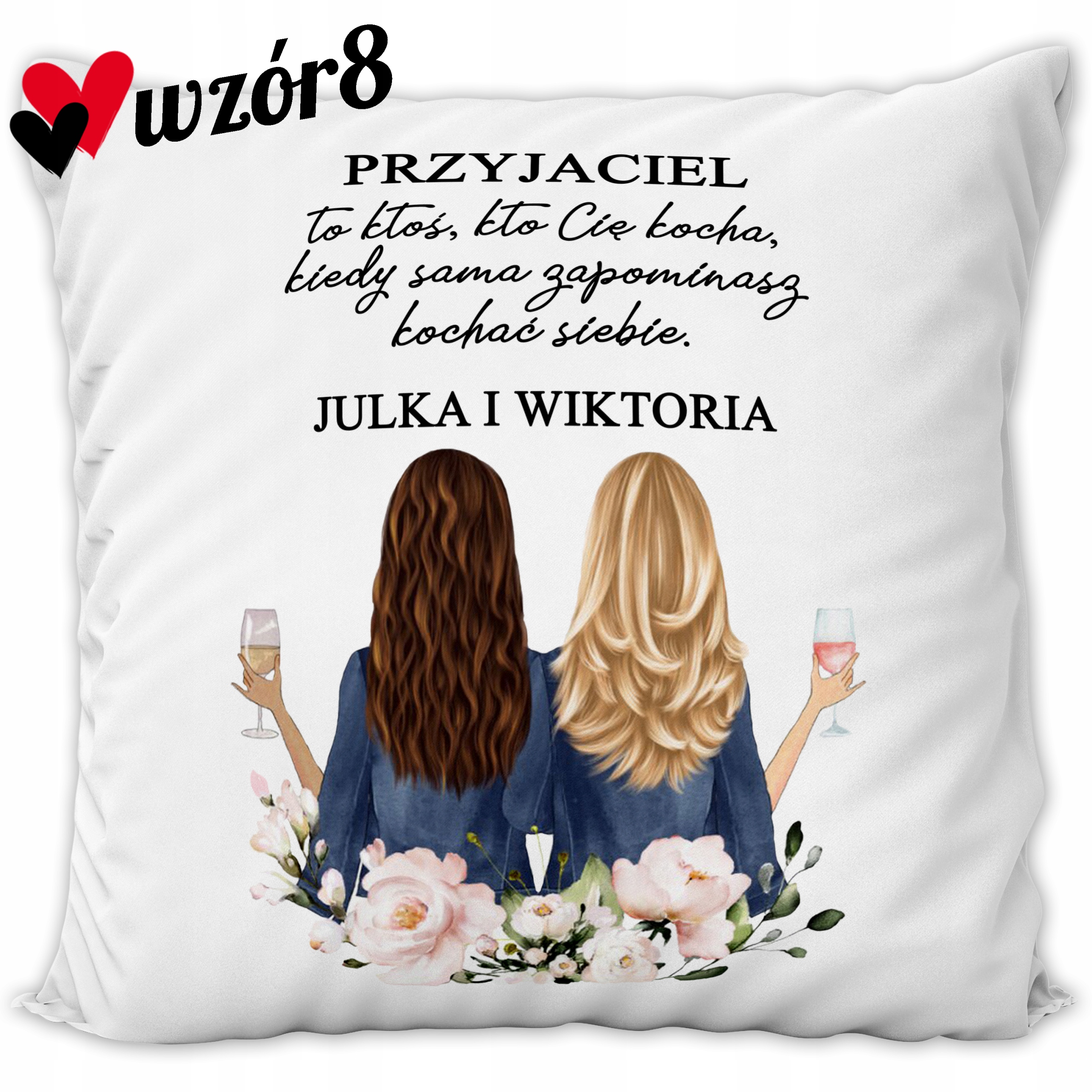 PODUSZKA DLA PRZYJACIÓŁKI SIOSTRY PREZENT WZORY Materiał wypełnienia inne